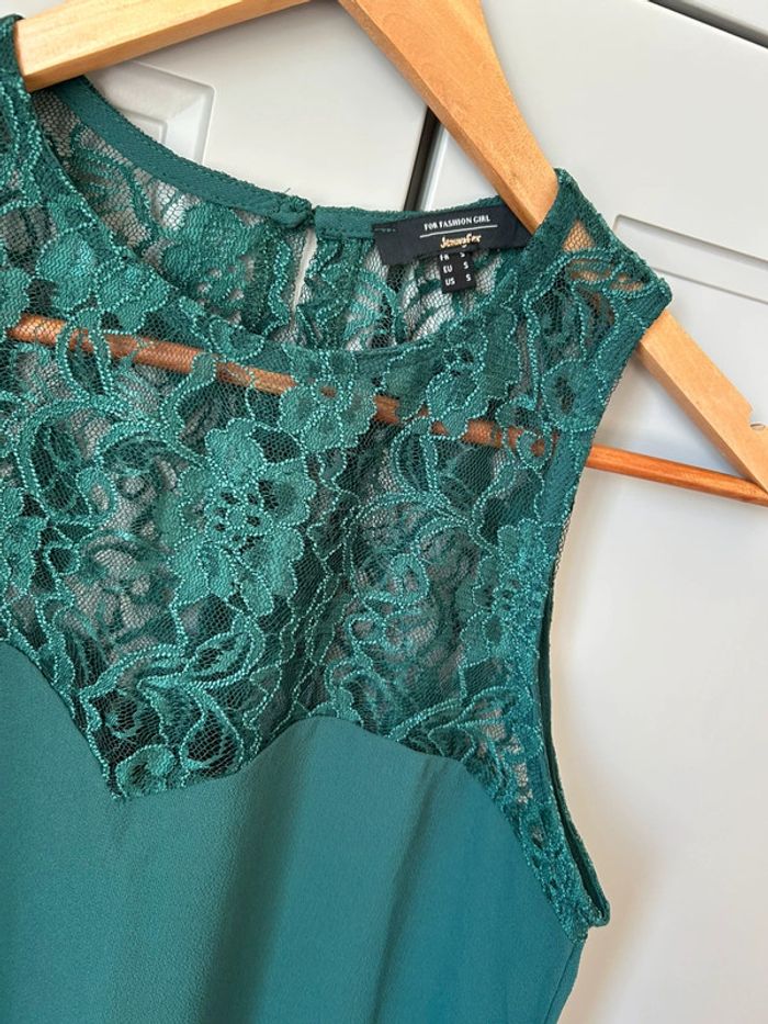 Haut chic dentelle vert canard - photo numéro 2