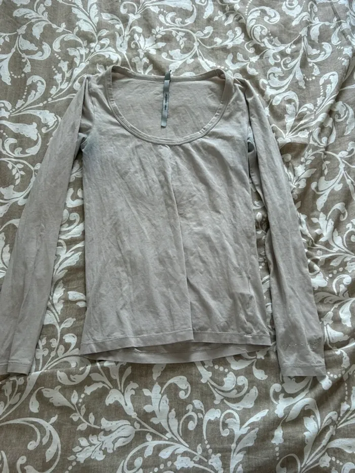 T-shirt manche longue beige taille 36 cop copine