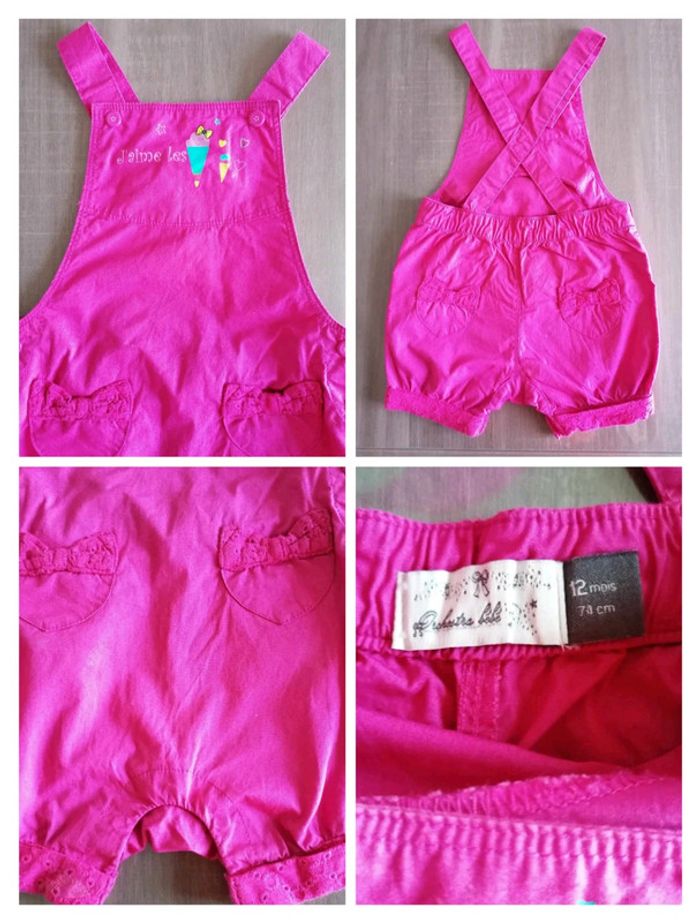 Salopette courte rose Orchestra 12 mois - photo numéro 2