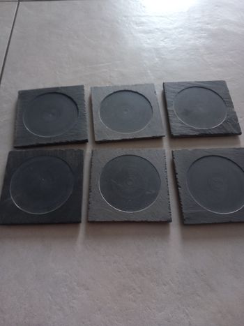 Lot de 6 dessous de verre en ardoise