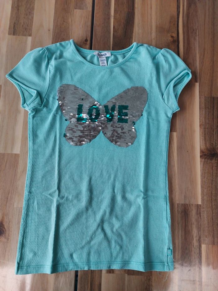 T-shirt sequins réversibles