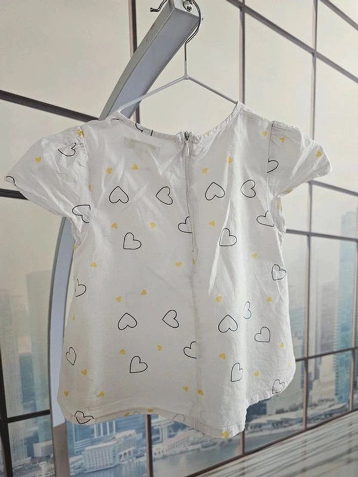 T-shirt léger style blouse motif cœur Vertbaudet taille 3 ans / 94 cm - photo numéro 5