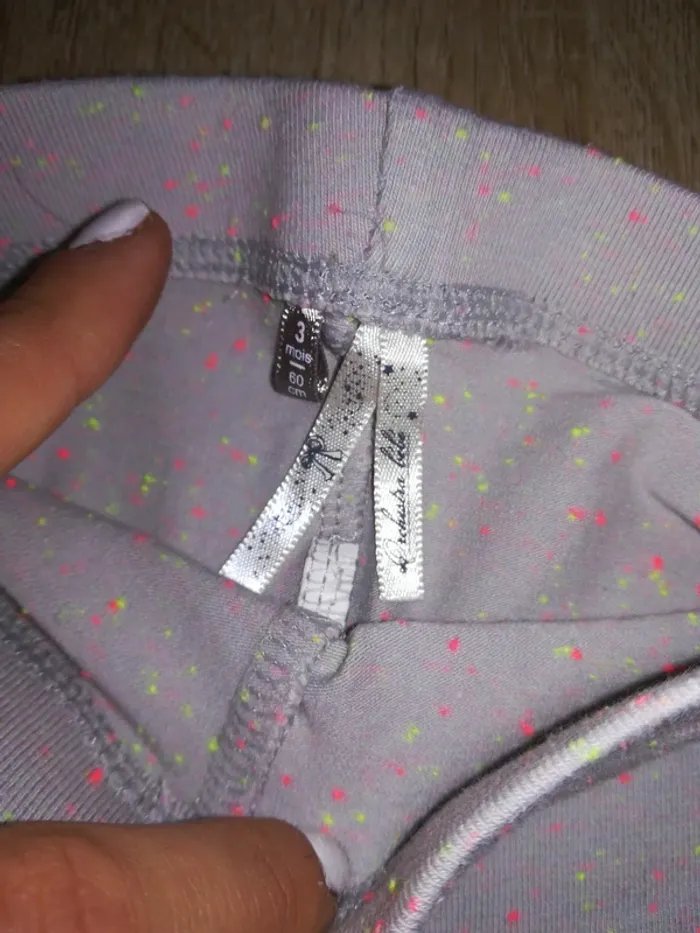 Lot de 3 pantalons leggings, été, bébé fille, 3/6mois - photo numéro 7