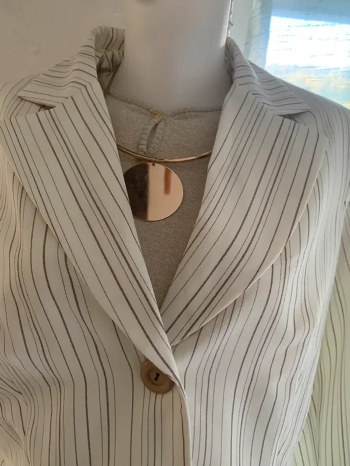 Tailleur vintage blanche porte pantalon +blazer made in 🇫🇷 - photo numéro 8