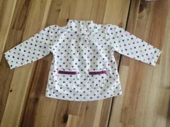 Sous pull grain de blé blanc à pois multicolor