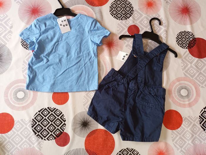Tenue ensemble salopette short Neuf 🏷 taille 12 mois - photo numéro 4