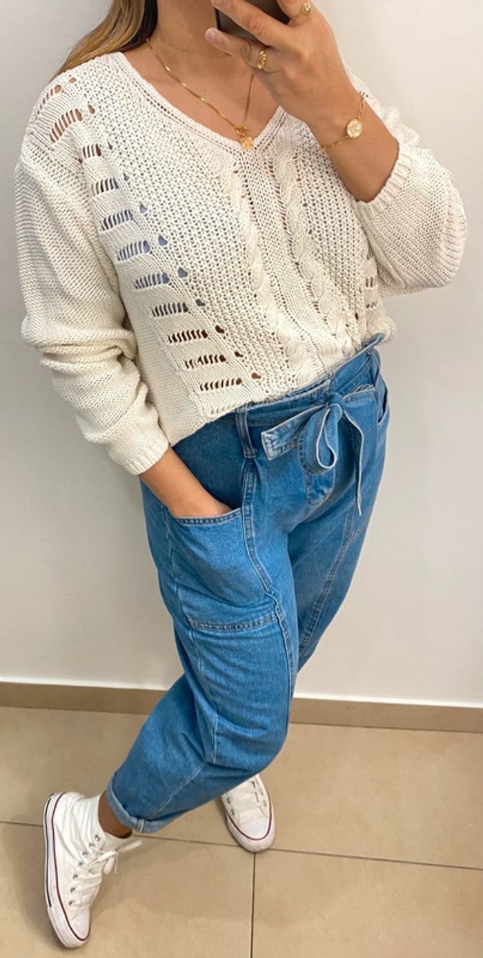Superbe Pull Court Col V Taille M - photo numéro 6
