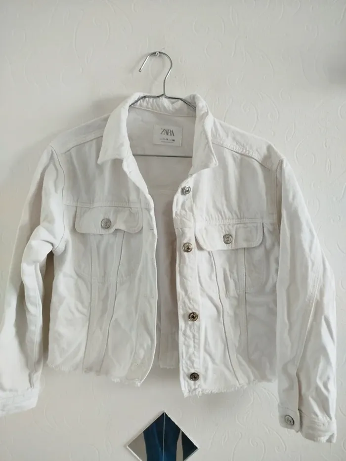 Veste en jean Zara blanche 12 ans