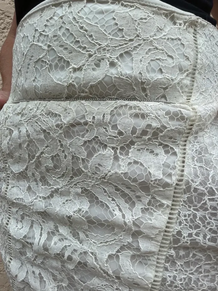 Jupe courte blanche dentelle - photo numéro 3