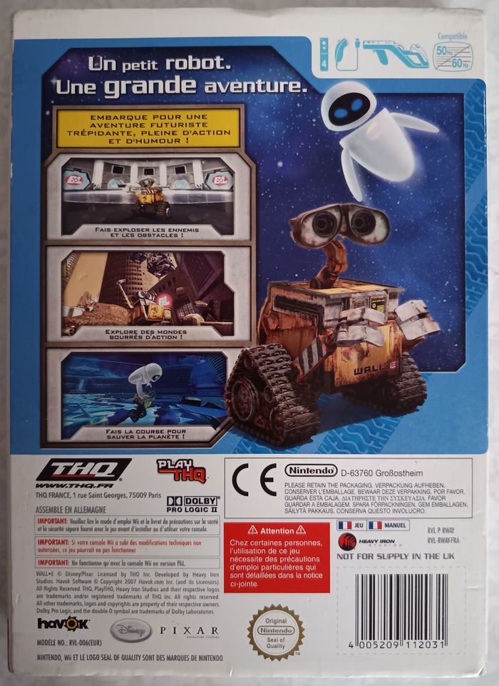Nintendo Wii - Disney Pixar Wall E - Avec Pochette 3D - Complet - Bon État - photo numéro 2