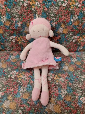 #01 Doudou poupée rose Sucre d'orge