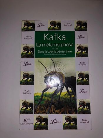 Livre kafka la métamorphose