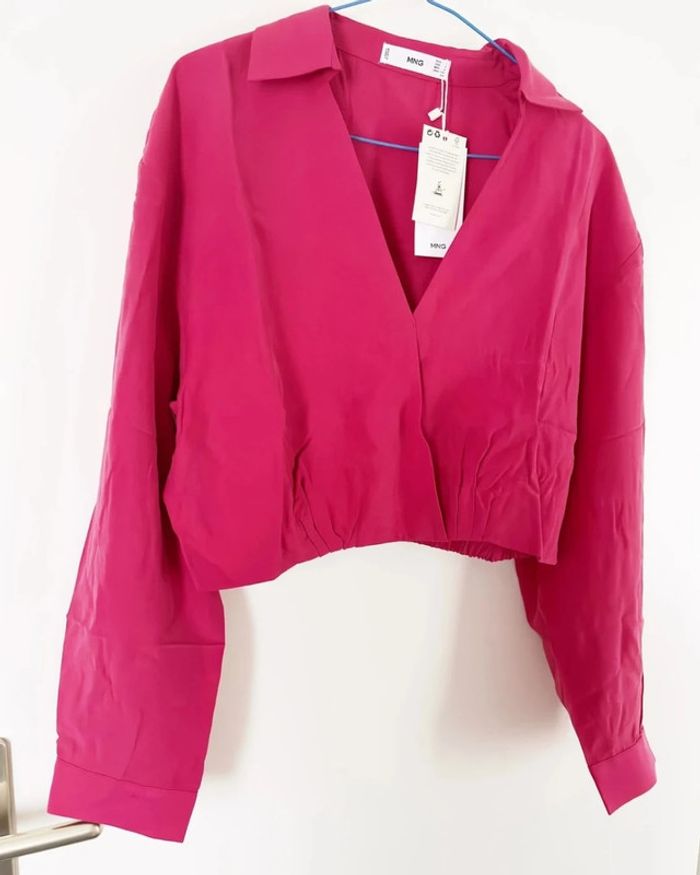 Blouse crop rose Mango