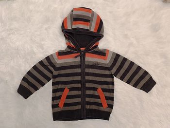 Gilet zippé à capuche rayée T. 6 mois Orchestra