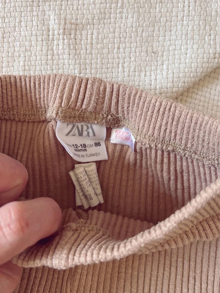 Lot de 2 legging Zara mixte 86 noir et beige - photo numéro 4