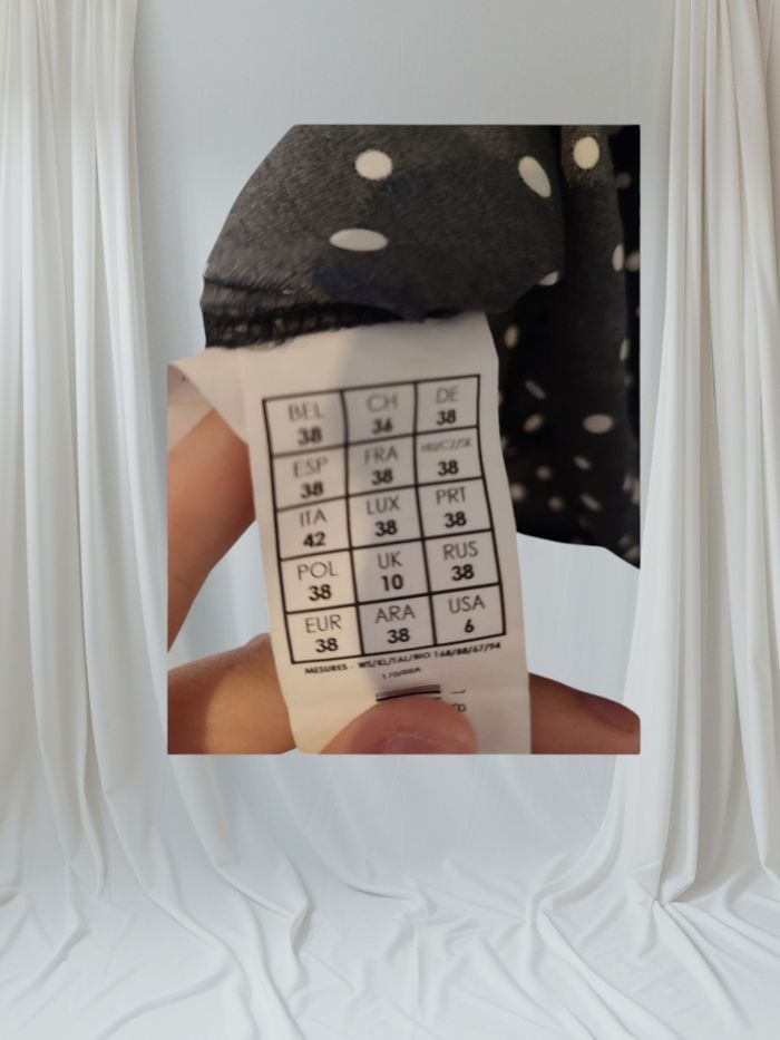 Chemisette femme noir a pois blanc taille M - photo numéro 4