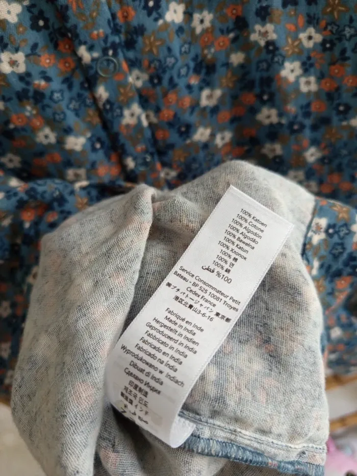 Jolie blouse fleurie Liberty Petit Bateau 10 ans neuve avec étiquette - photo numéro 9