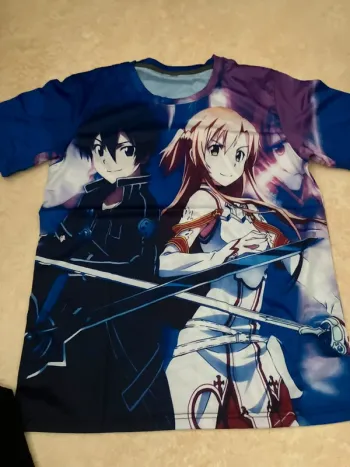 T-shirt manga Sword Art Online – Kirito & Asuna – Taille L