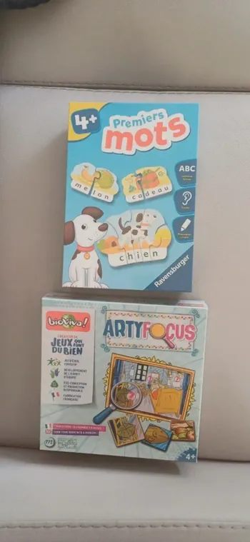 Lot jeu Premiers mots + jeu Artyfocus Bioviva sous blister 4 ans+