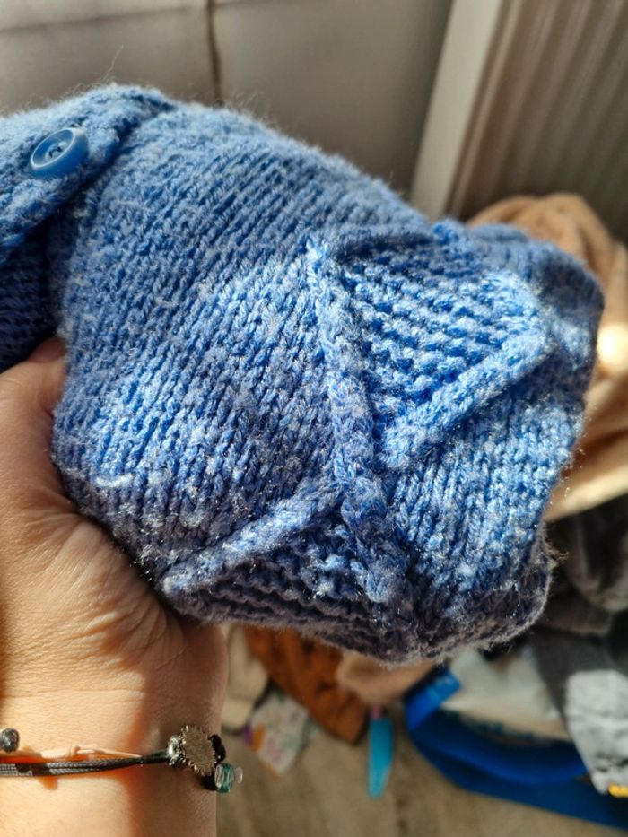 Gilet tricoté main en 5 7ans - photo numéro 5