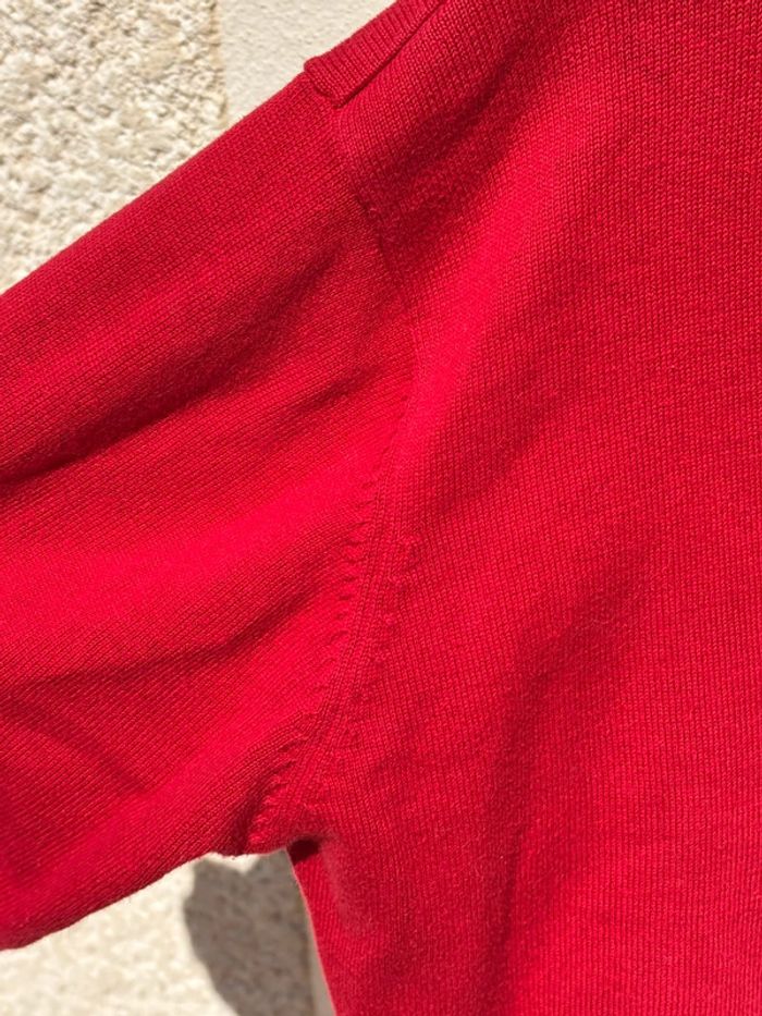 Pull c V 100% Coton laine d’agneau Gant rouge - photo numéro 5