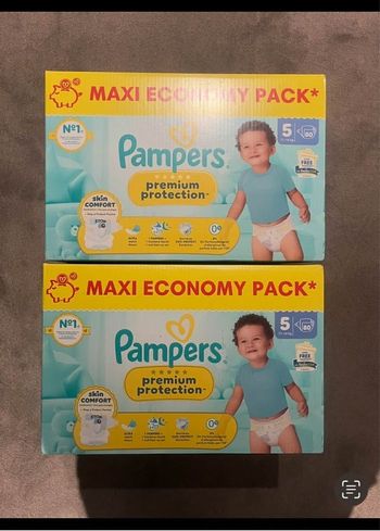 Pampers premium 5 : 2 cartons 