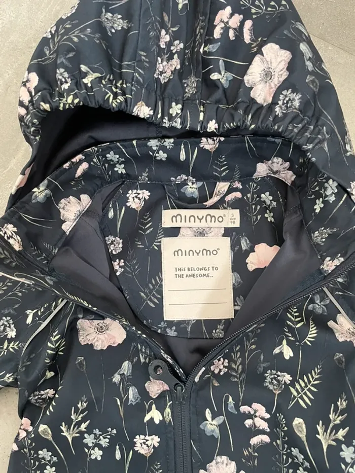 Veste coupe-vent/imperméable « Minymo » bleu marine à motifs taille 3 ans-98 cm - photo numéro 4