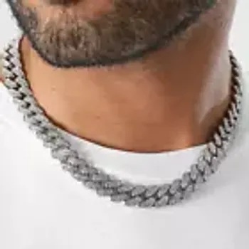 Collier Argenté acier strass