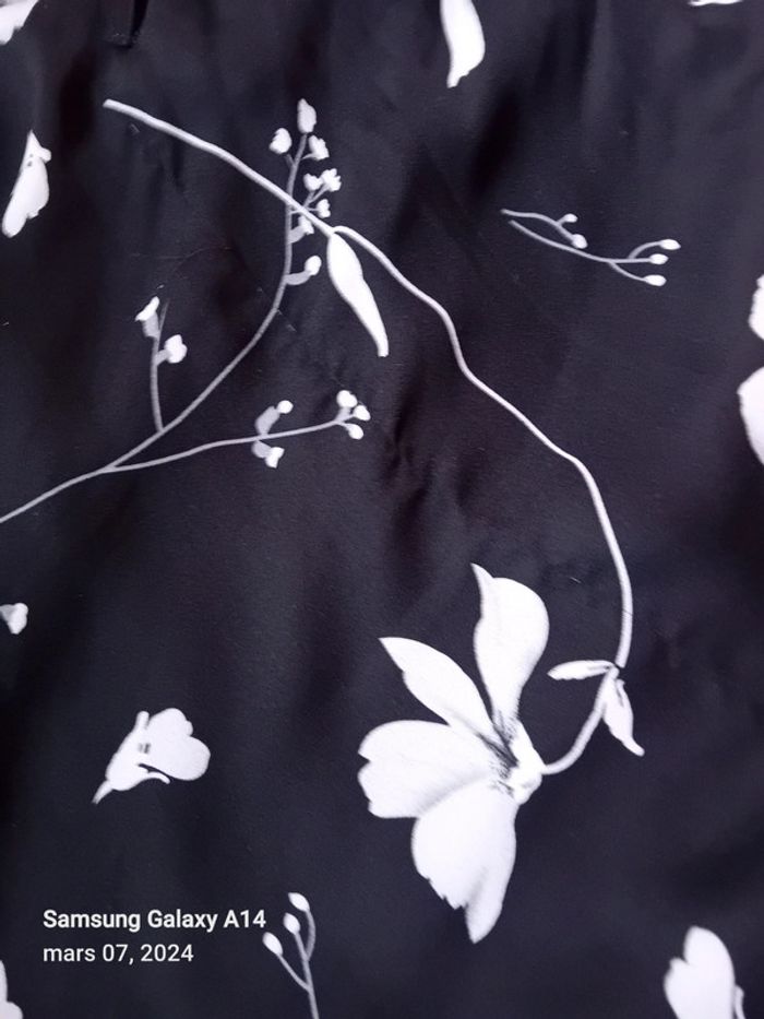 Jupe longue motif fleur noir femme taille unique - photo numéro 6