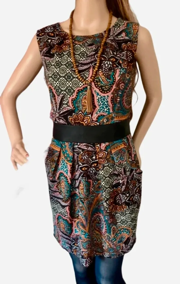 🧡🍁Robe vintage italien S/M folk romantique motif cachemire ethnic chic paisley dress 🍁🧡 - photo numéro 14