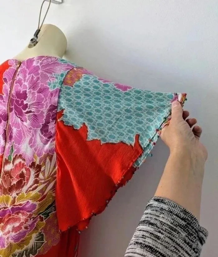 Robe chic brodée à fleurs - René Derhy - taille L - photo numéro 4