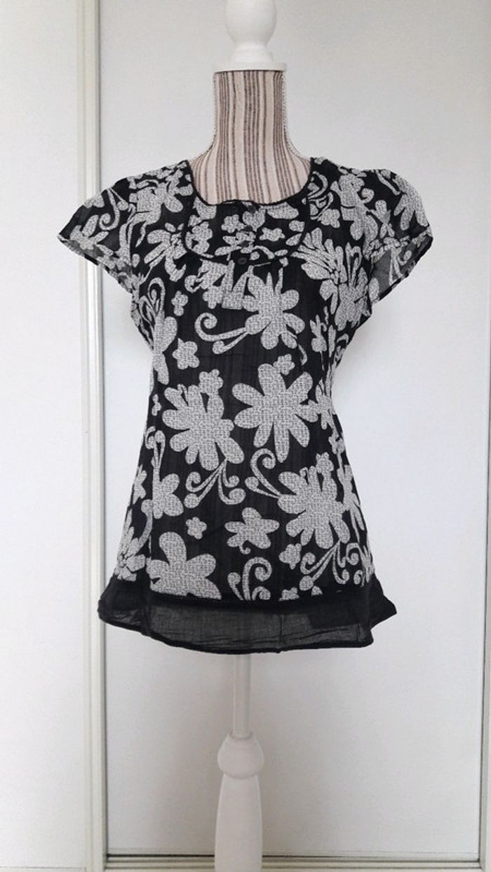 Blouse noire et blanche Armand Thiery taille 3 très bon état - photo numéro 5