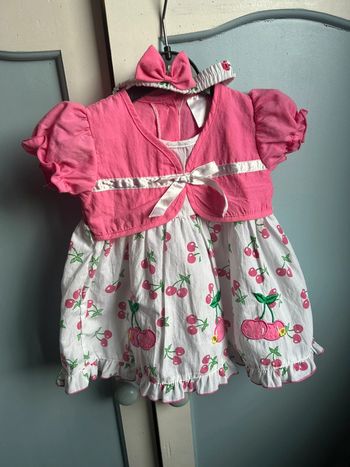 Robe manches courtes été, 6 -12 mois et bandeau