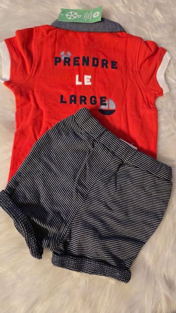 Neufs (non portés) 🏷🤩😍💙 superbe ensemble polo mc et short 18mois garçon 💙😍🤩
