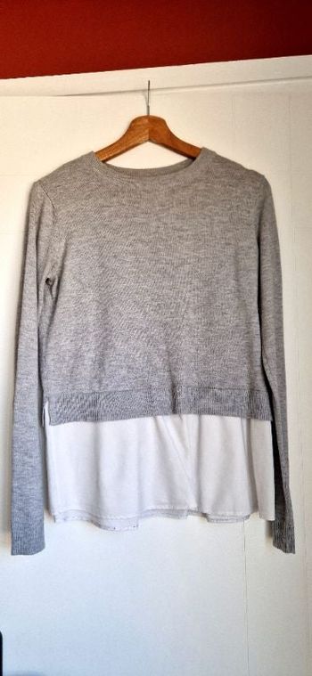 Fin pull gris avec chemise blanche H&M