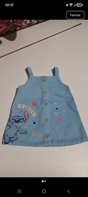 Robe velours Stitch 74 cm