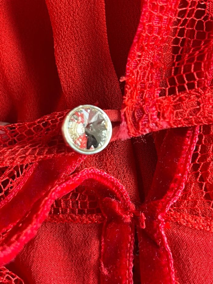 Robe bustier dentelle rouge cintrée Maje S - photo numéro 7