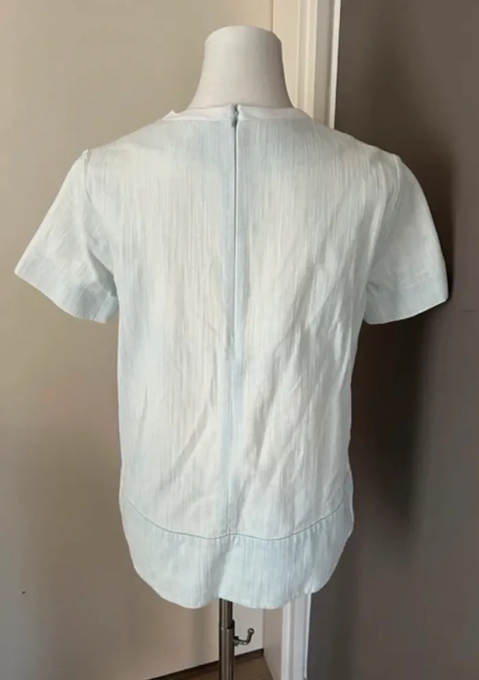Cos haut T-shirt blouse bleu délavé  femme, taille 38 - photo numéro 3