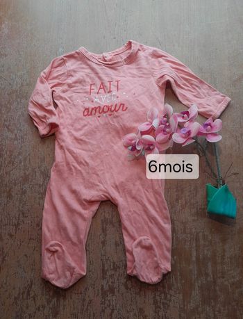 Pyjama fille 6 mois kimadi rose fait avec amour coton