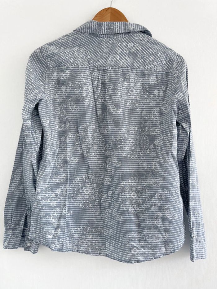 Chemise à rayures et motifs H&M bleu clair et blanc - photo numéro 10