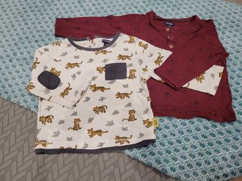 Lot 2 T-shirt manches longues Kiabi 12mois