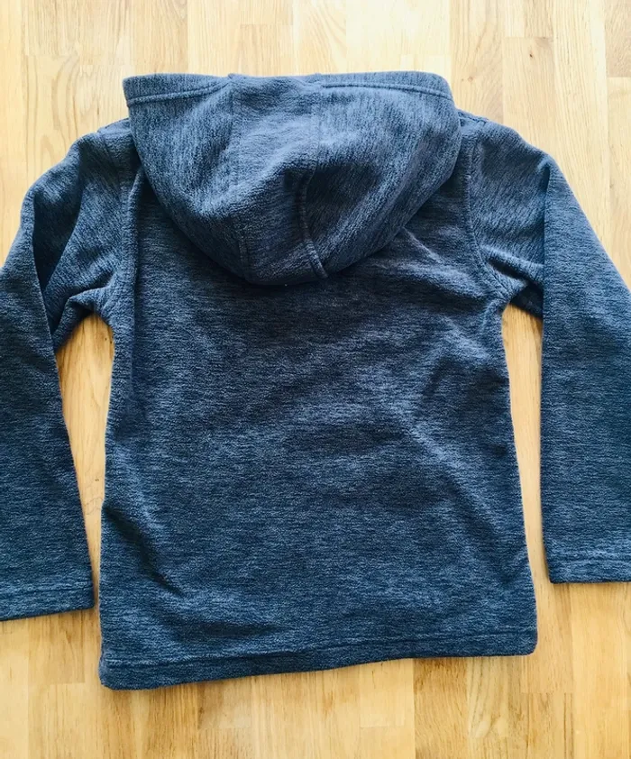 Gilet zippé, à capuche, gris et orange - photo numéro 2