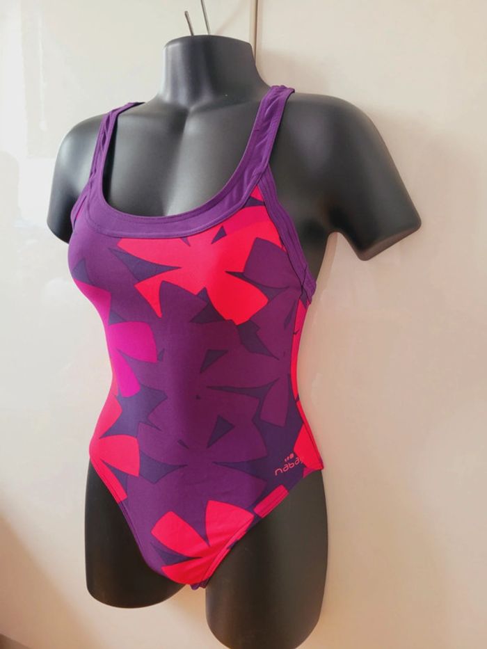 Neuf maillot de bain 1 pièce fleurs motifs Nabaji bikini piscine sport femme taille XS 34 coquette - photo numéro 6
