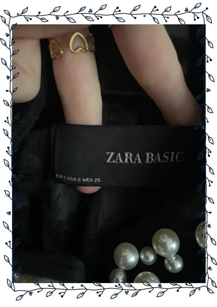 Manteau noir à perles, taille S, marque Zara - photo numéro 3