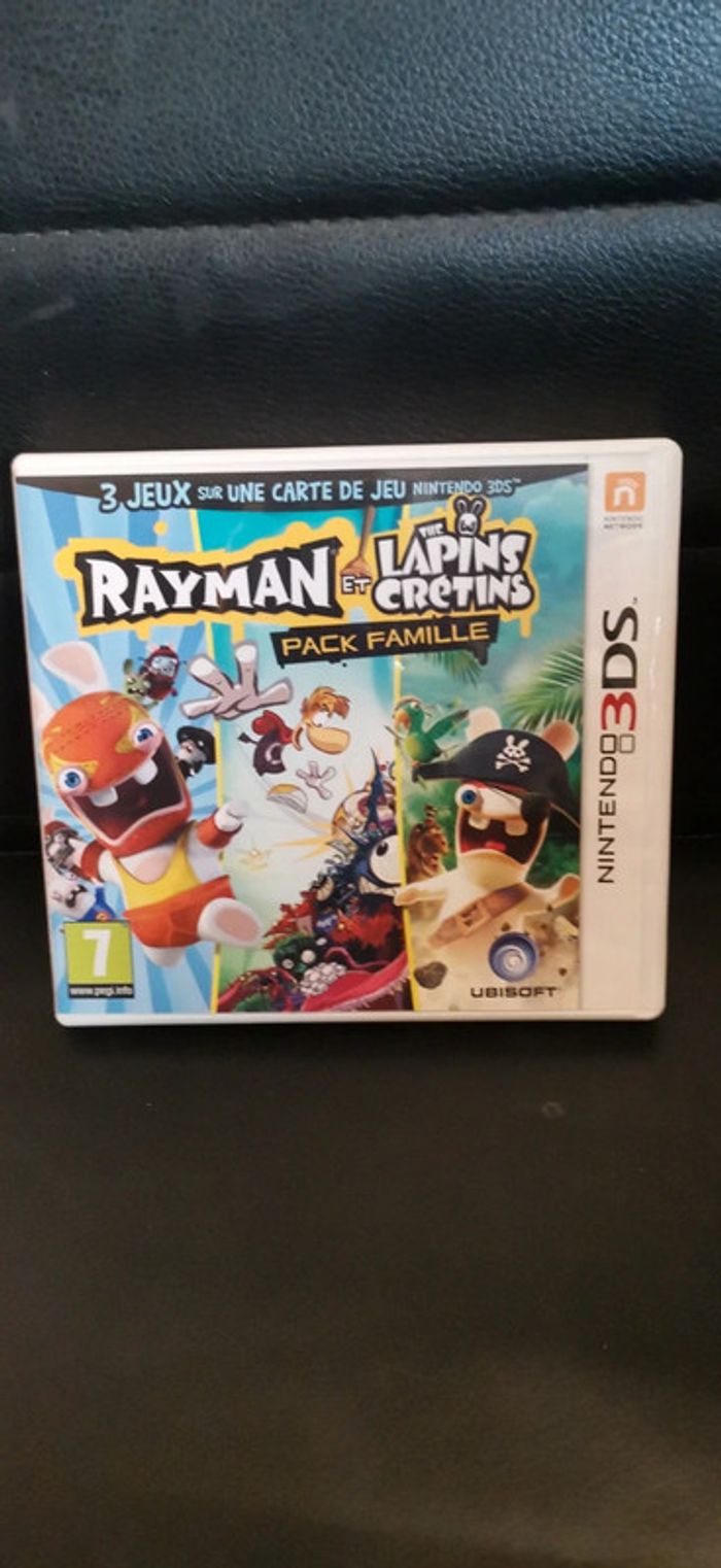 Jeu Nintendo 3ds cartouche 3en1 Rayman +lapins cretins - photo numéro 2