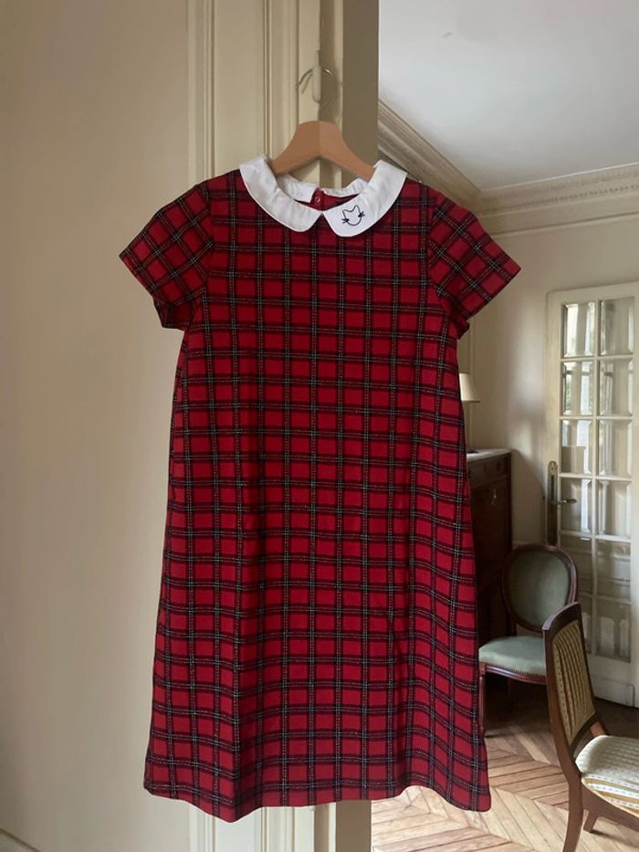 Robe à carreaux rouge Okaidi 14 ans