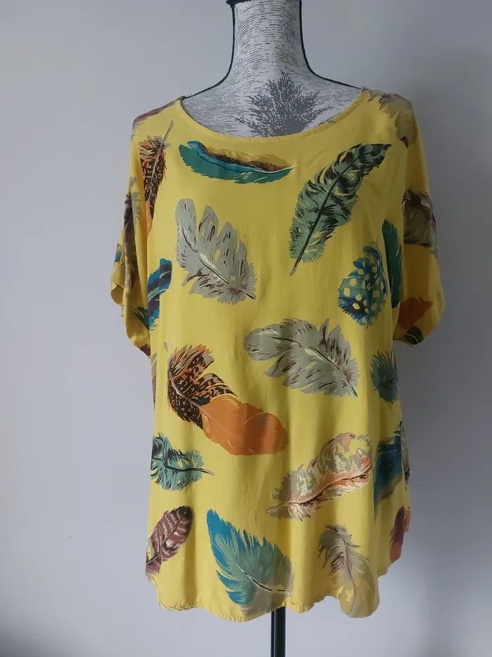 Haut fantaisie jaune moutarde