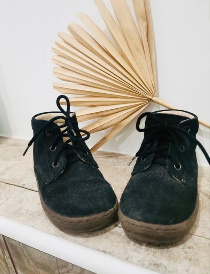 🩷Chaussures bleu marine pointure 22 cuir daim lacet 🦧 - photo numéro 5