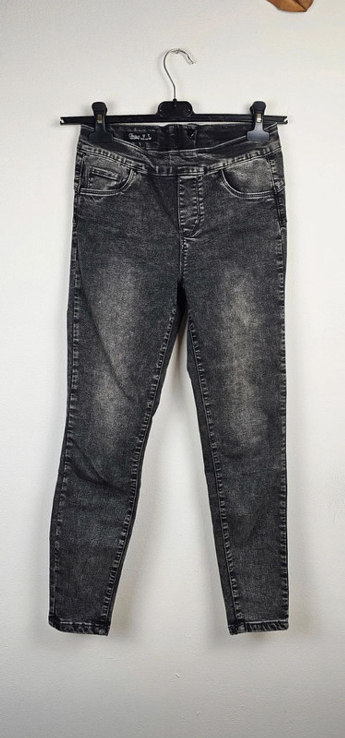 Jeans noir stretch Toxik 3 effet décoloré T:38