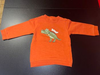 Sweat orange 18 mois gemo avec dinosaure